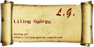 Liling György névjegykártya